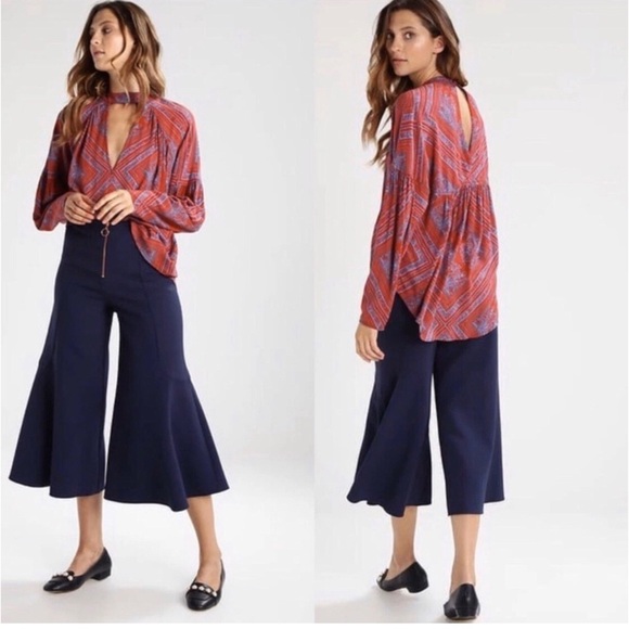 FREE PEOPLE Walking On A Dream Cut Out Choker Tunic Top Size XS - Picture 7 of 13